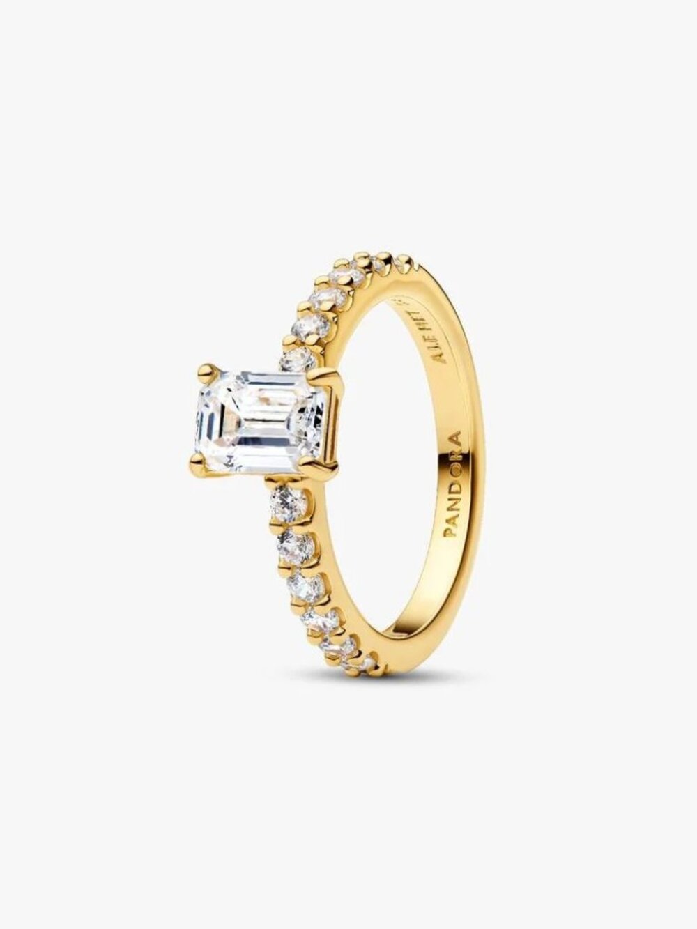 Pandora Rectangular Sparkling Halo Ring